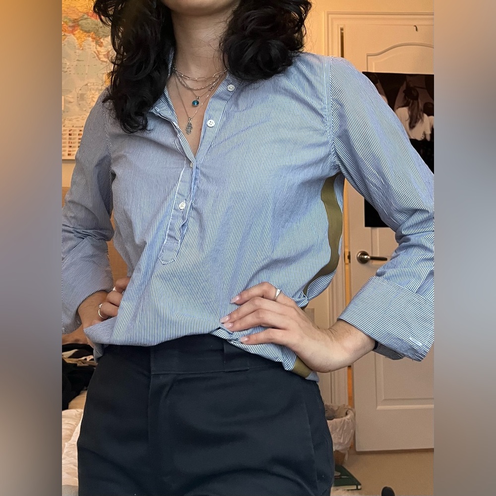 J Crew Striped Blouse